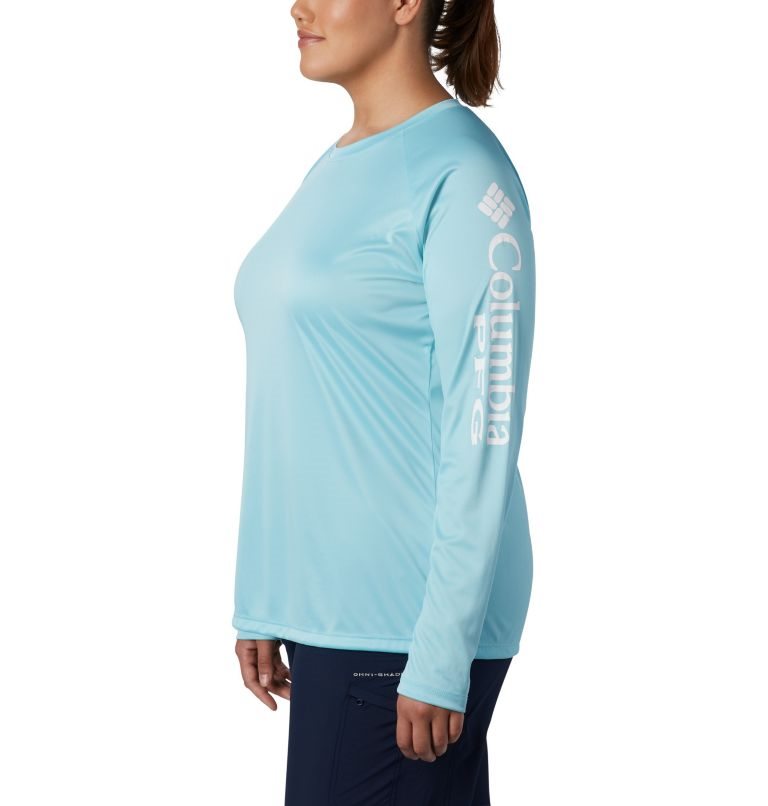 Women's Columbia PFG Tidal Tee II Long Sleeve Sweatshirts Turquoise | Plus Size CA-J6830